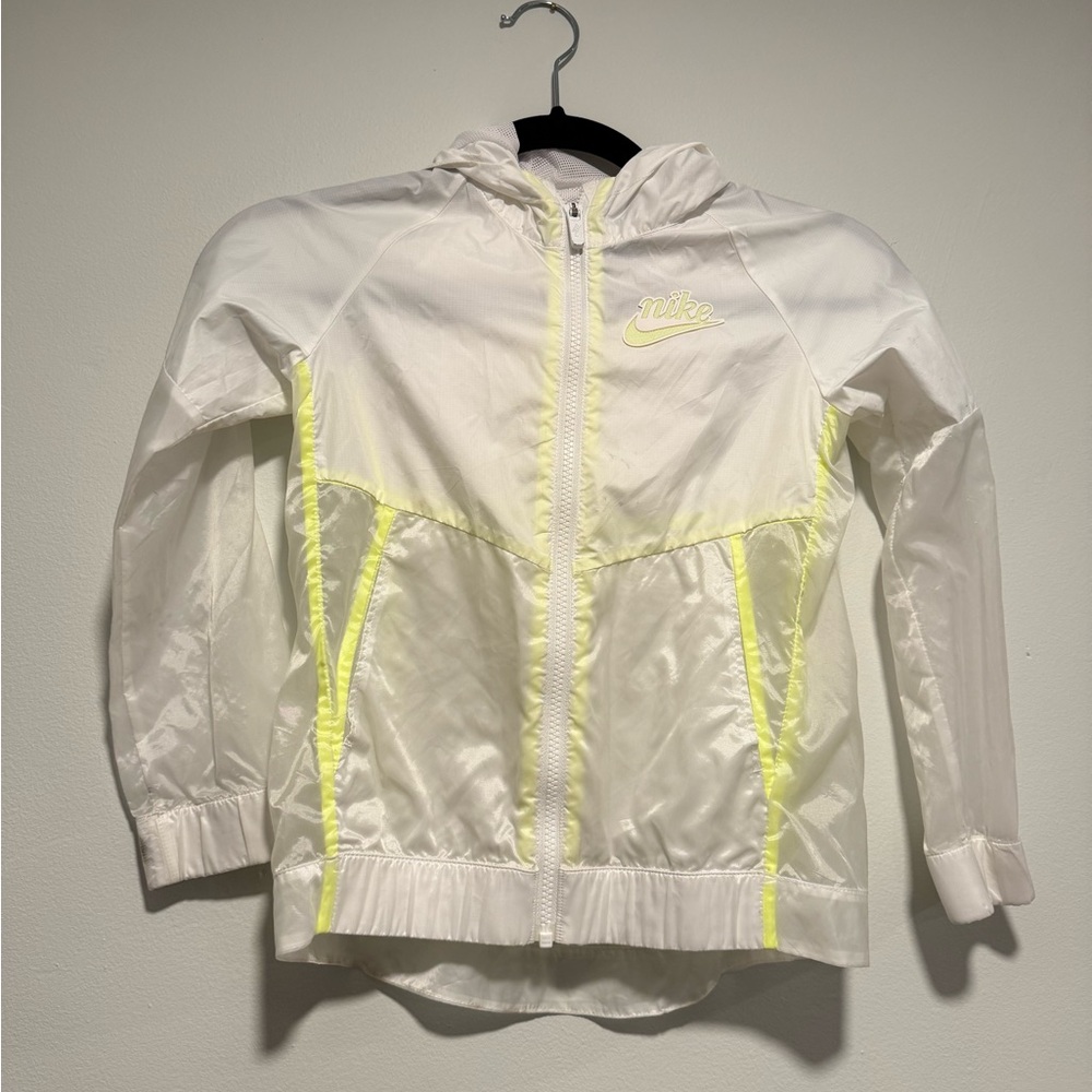 Nike White and Light Yellow Jacket